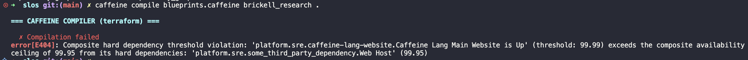 Compiler architecture of caffeine