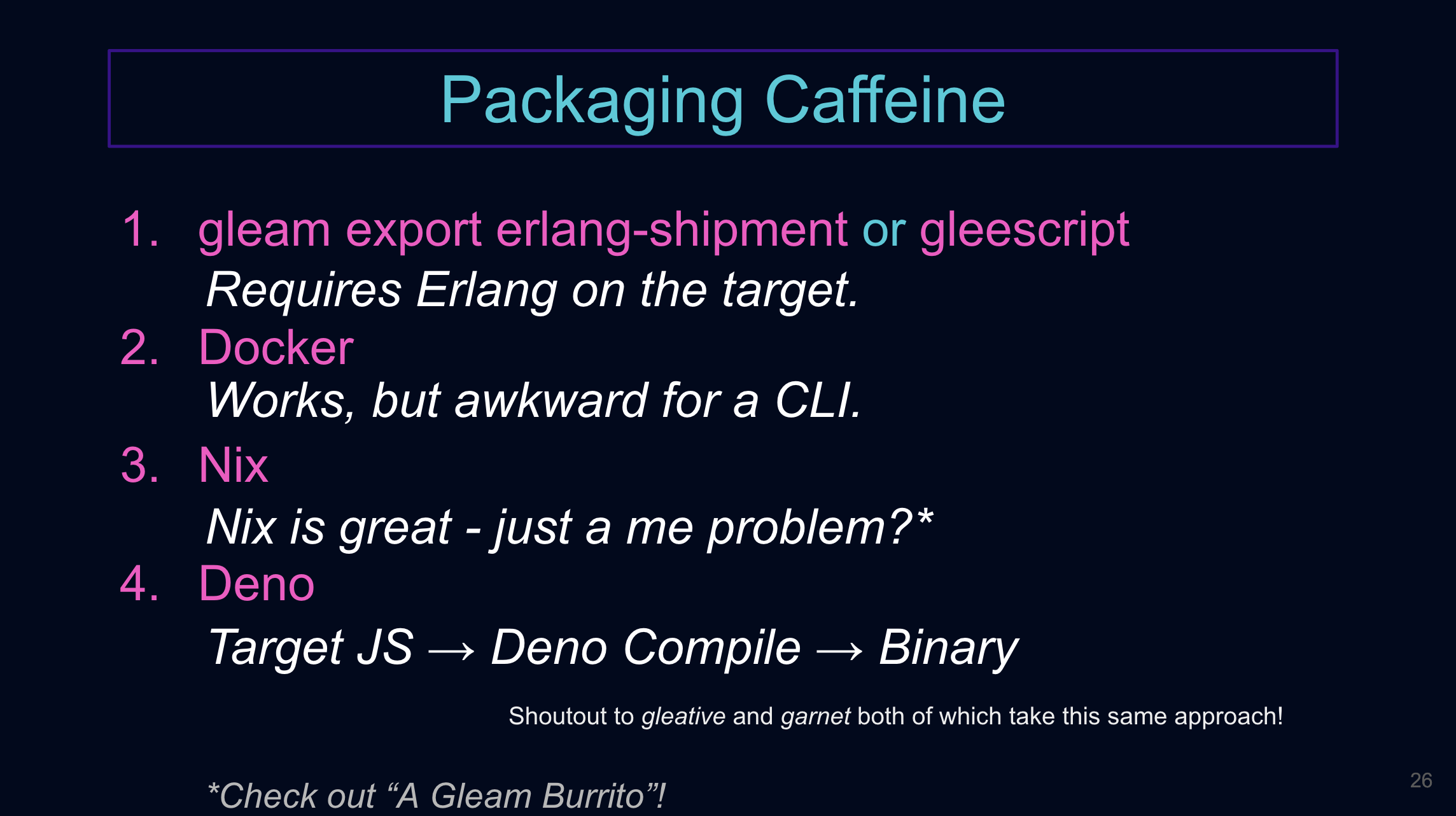 Packaging Caffeine slide from Gleam Gathering